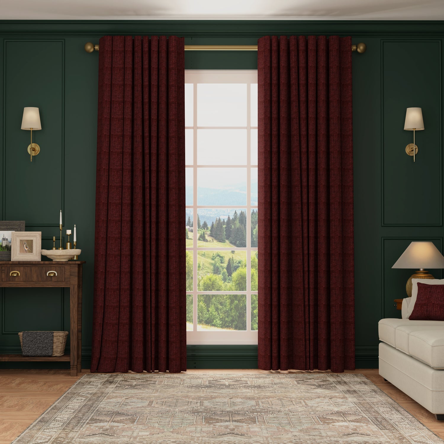 HOUSE Llewelyn-Bowen Ottoman Made To Measure Curtains Berry