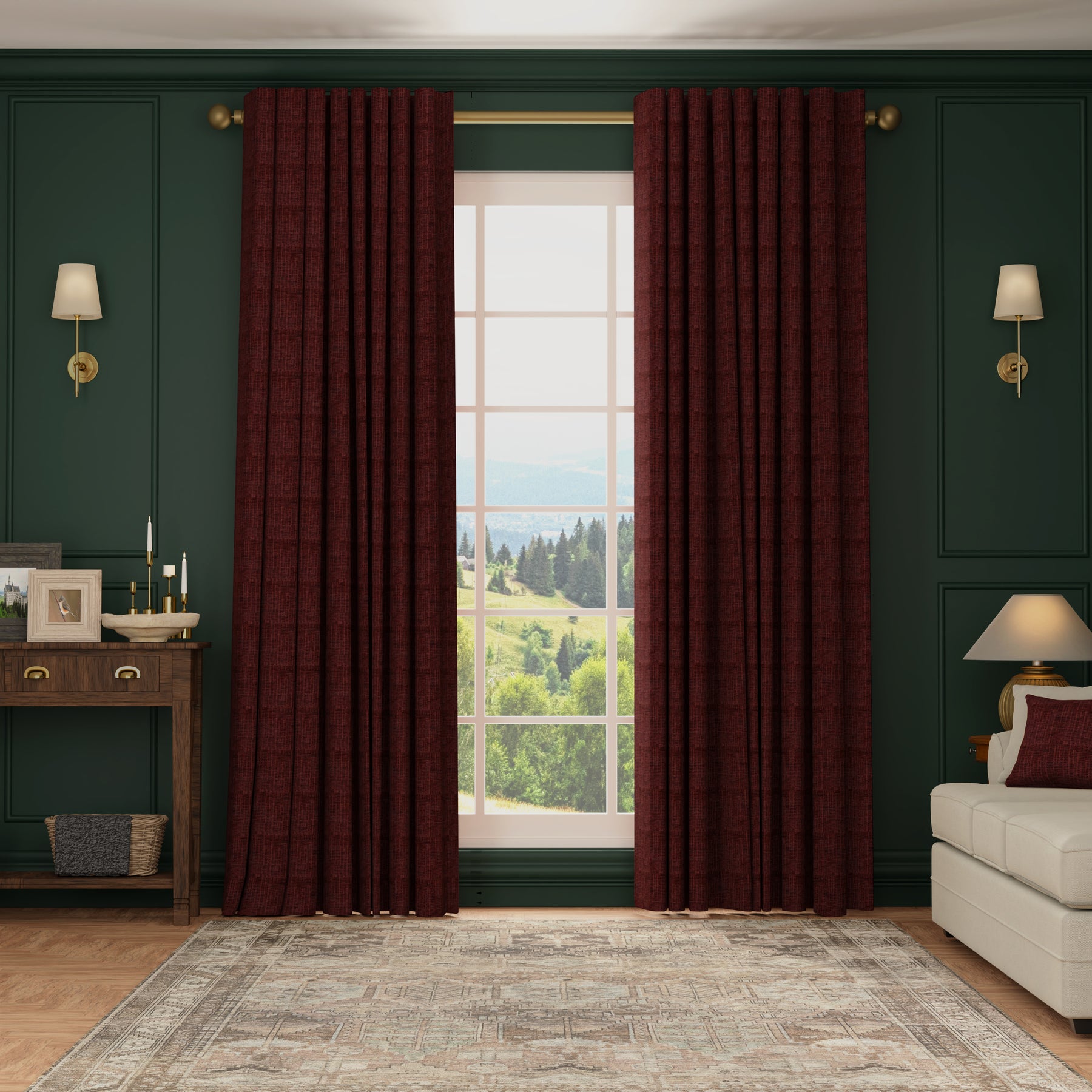 HOUSE Llewelyn-Bowen Ottoman Made To Measure Curtains Berry