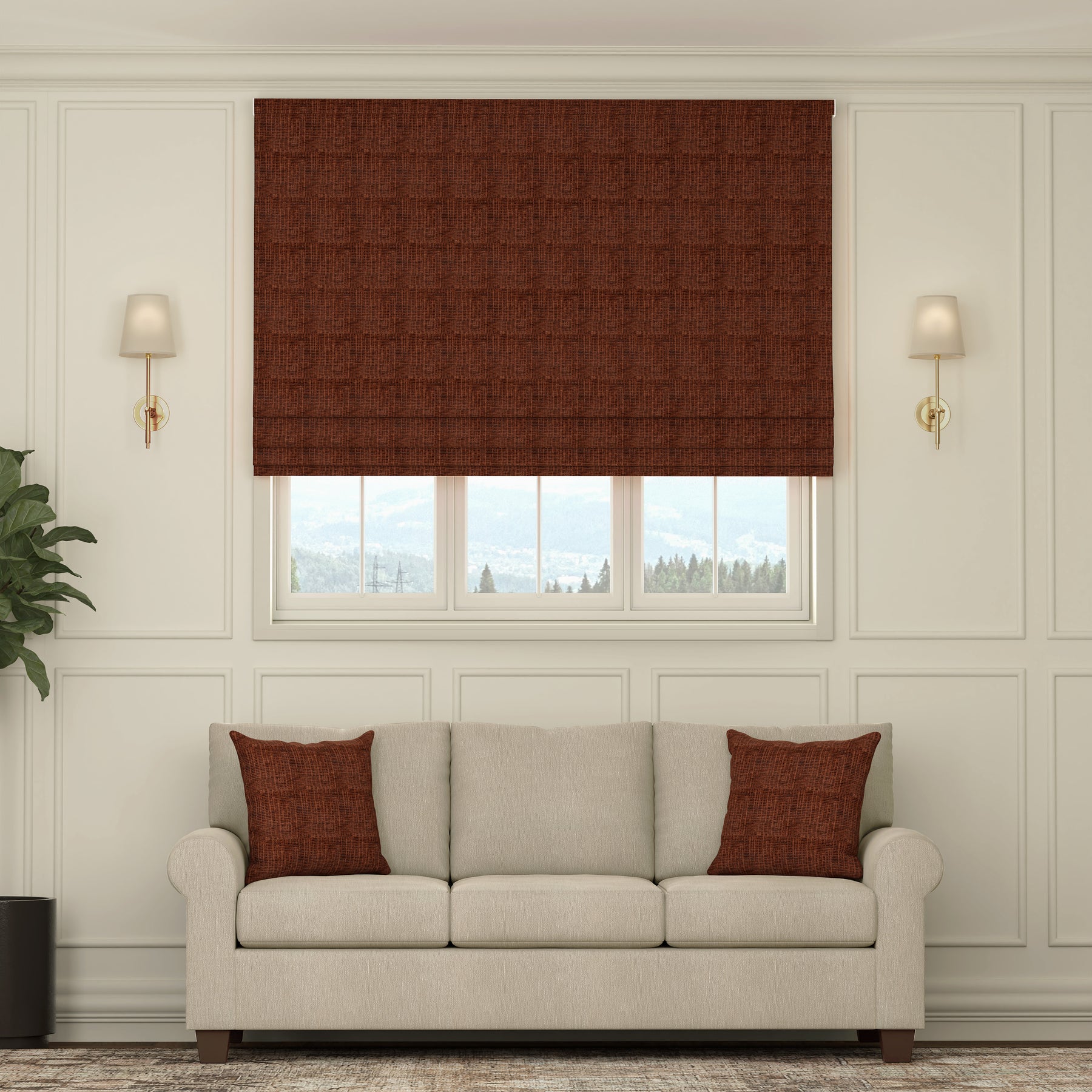 HOUSE Llewelyn-Bowen Ottoman Made To Measure Roman Blind Cinnamon