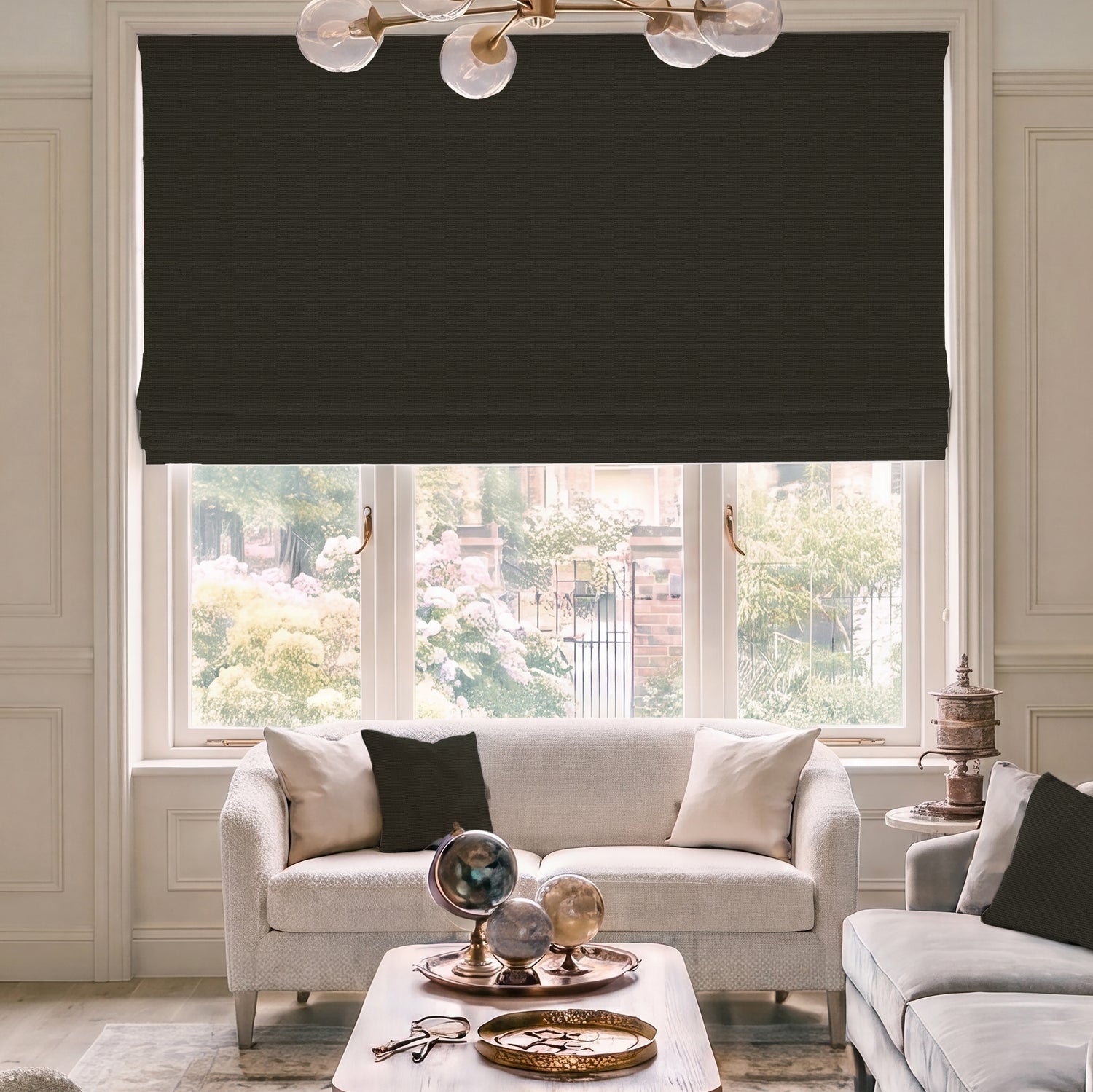 HOUSE Llewelyn-Bowen Ottoman Made To Measure Roman Blind Espresso