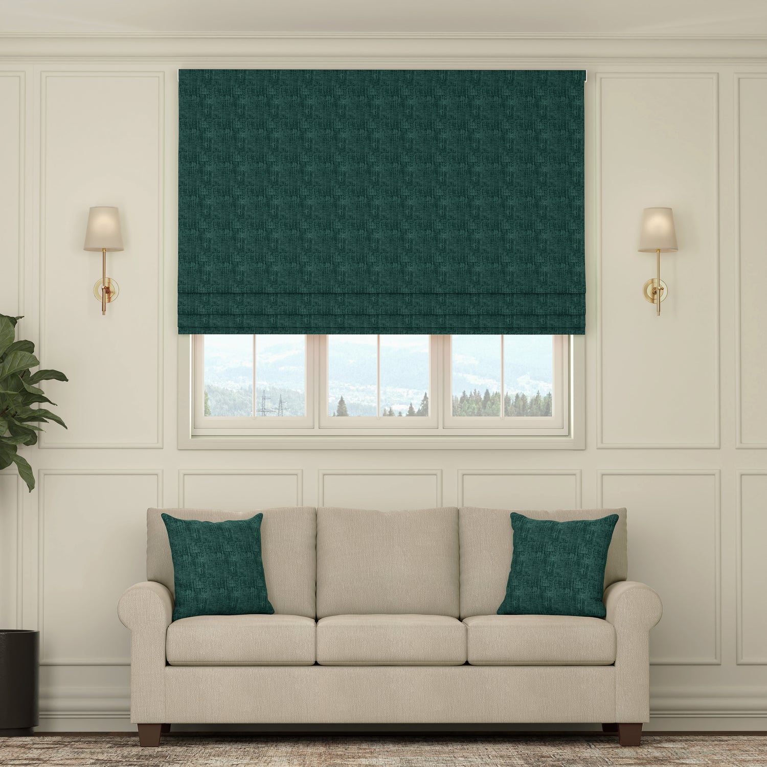 HOUSE Llewelyn-Bowen Ottoman Made To Measure Roman Blind Peacock