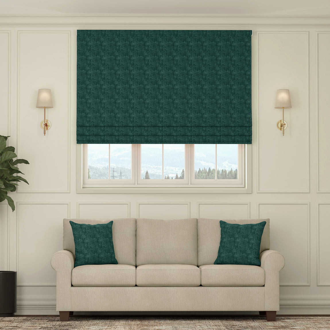 HOUSE Llewelyn-Bowen Ottoman Made To Measure Roman Blind Peacock
