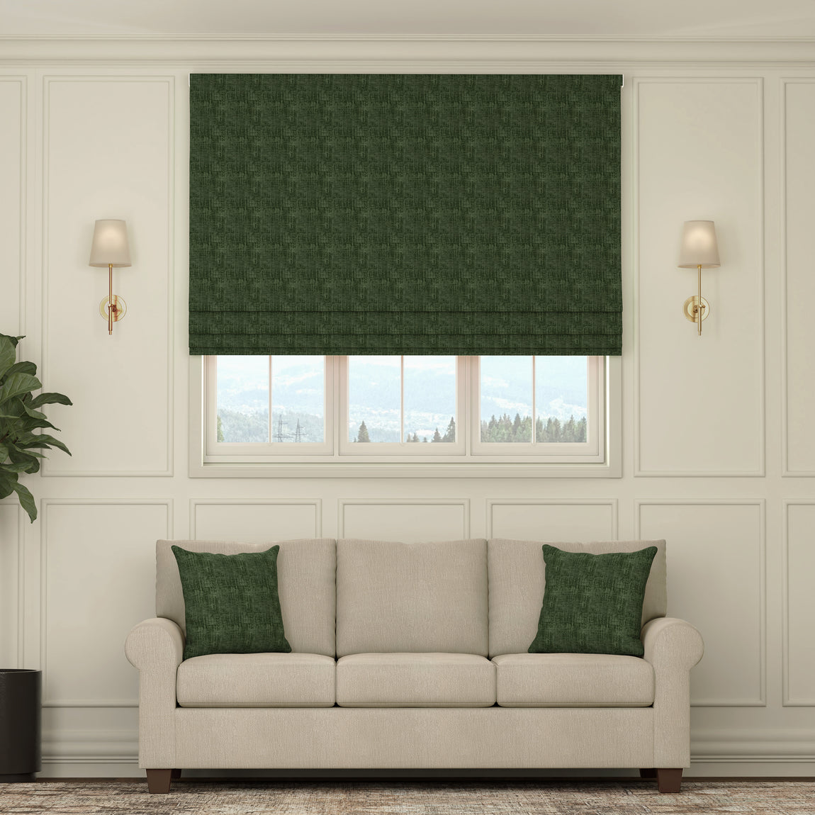 HOUSE Llewelyn-Bowen Ottoman Made To Measure Roman Blind Moss