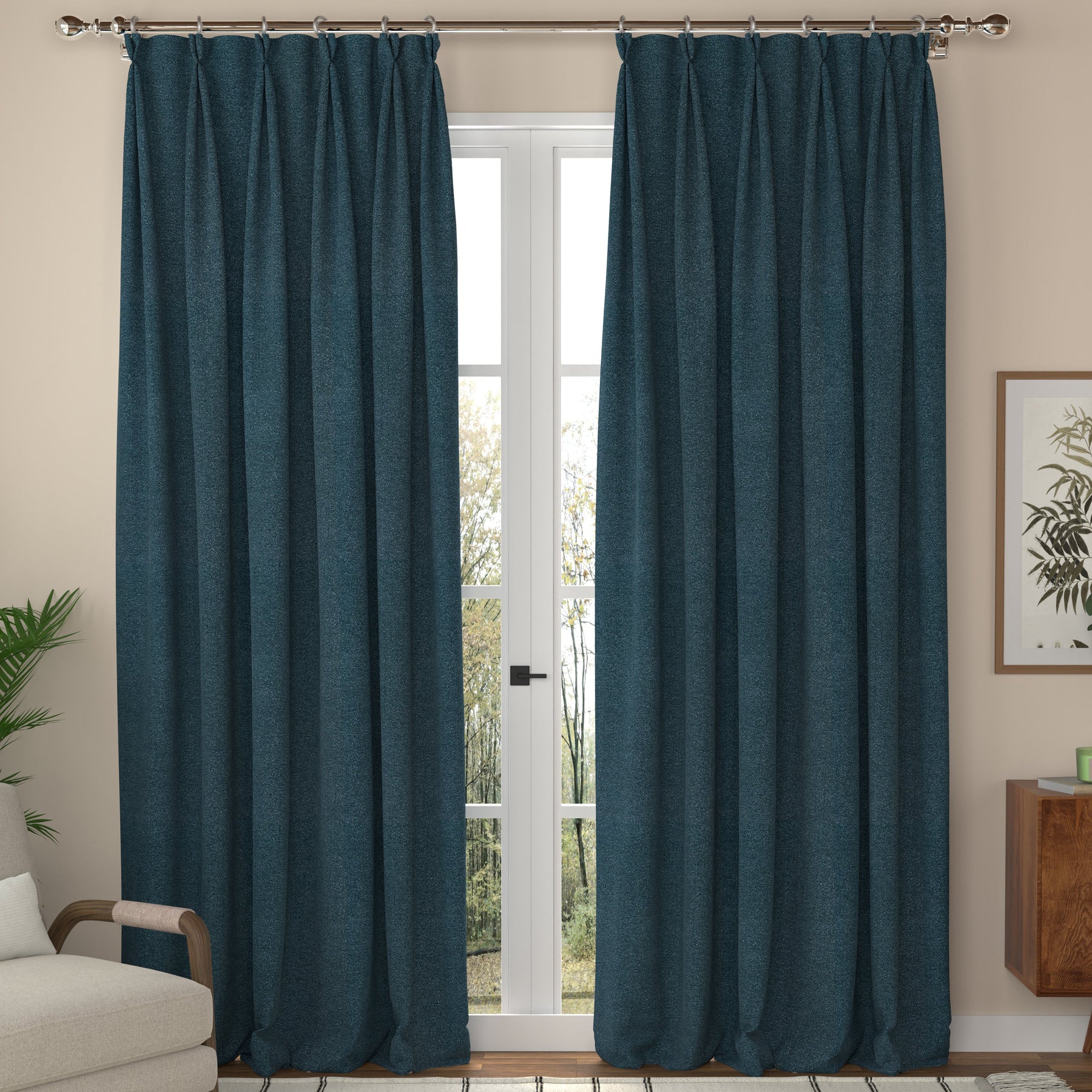 ANTE DECOR Aurora Made To Measure Curtains Deep Blue