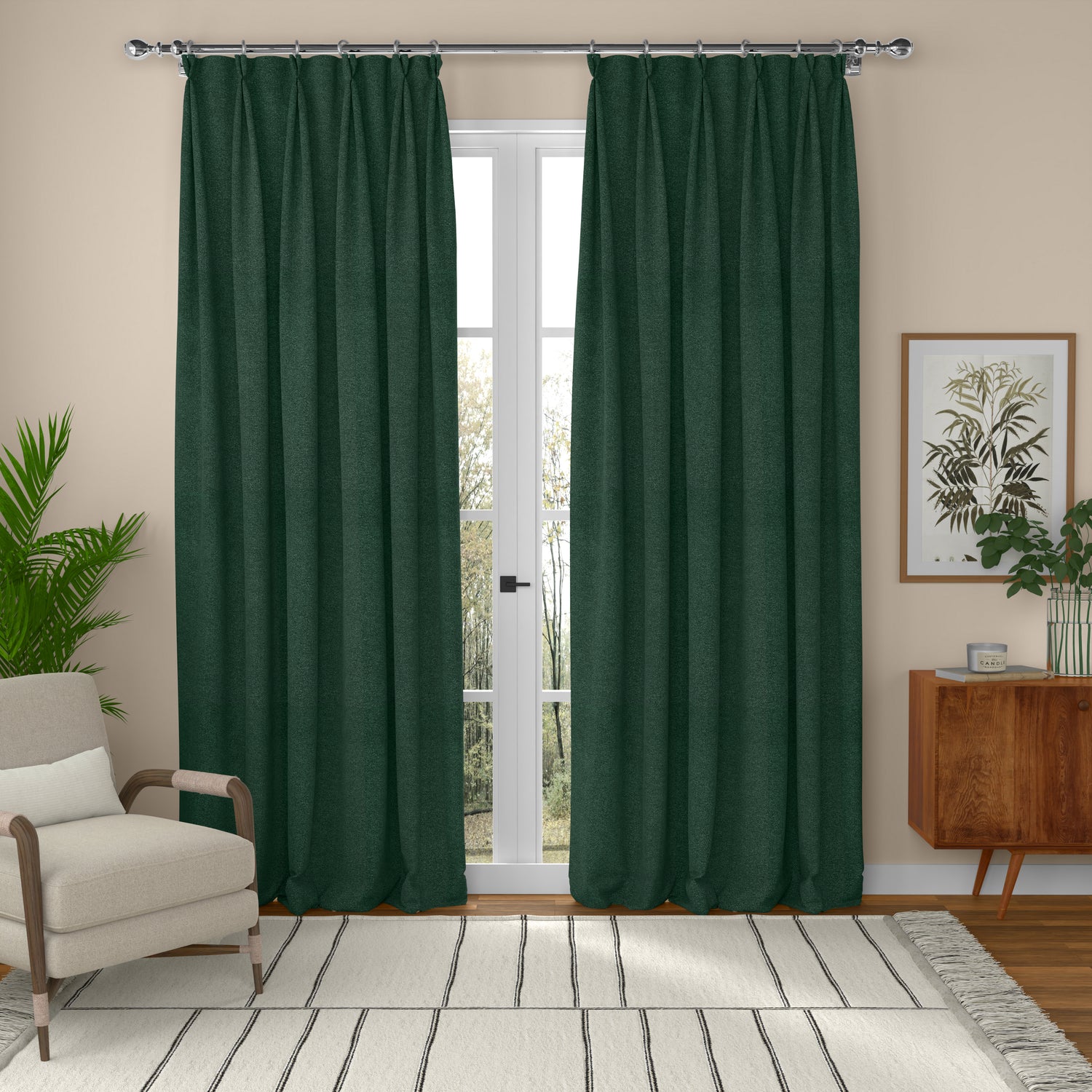 ANTE DECOR Aurora Made To Measure Roman Blind Jungle Green
