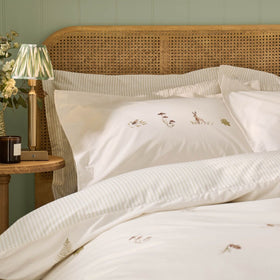 Sophie Allport Autumn Foraging Pair of Oxford Pillowcases Off White Natural