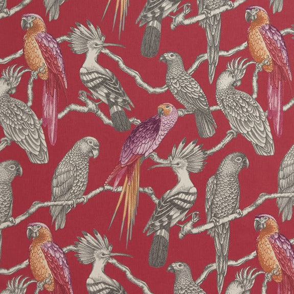 iLiv Aviary Fabric Pomegranate