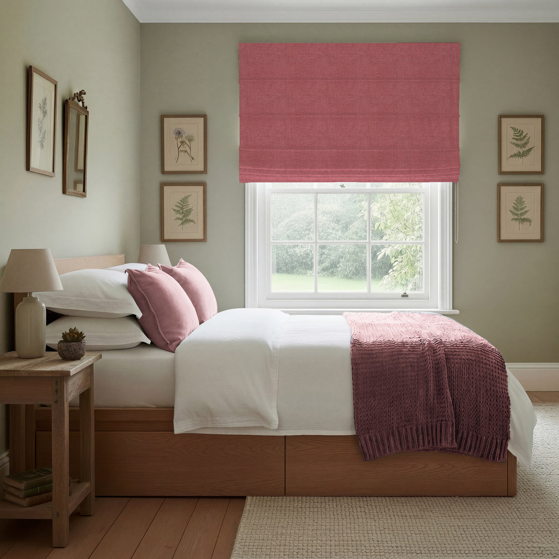 ANTE DECOR Chelsea Chenille Made To Measure Roman Blind Red