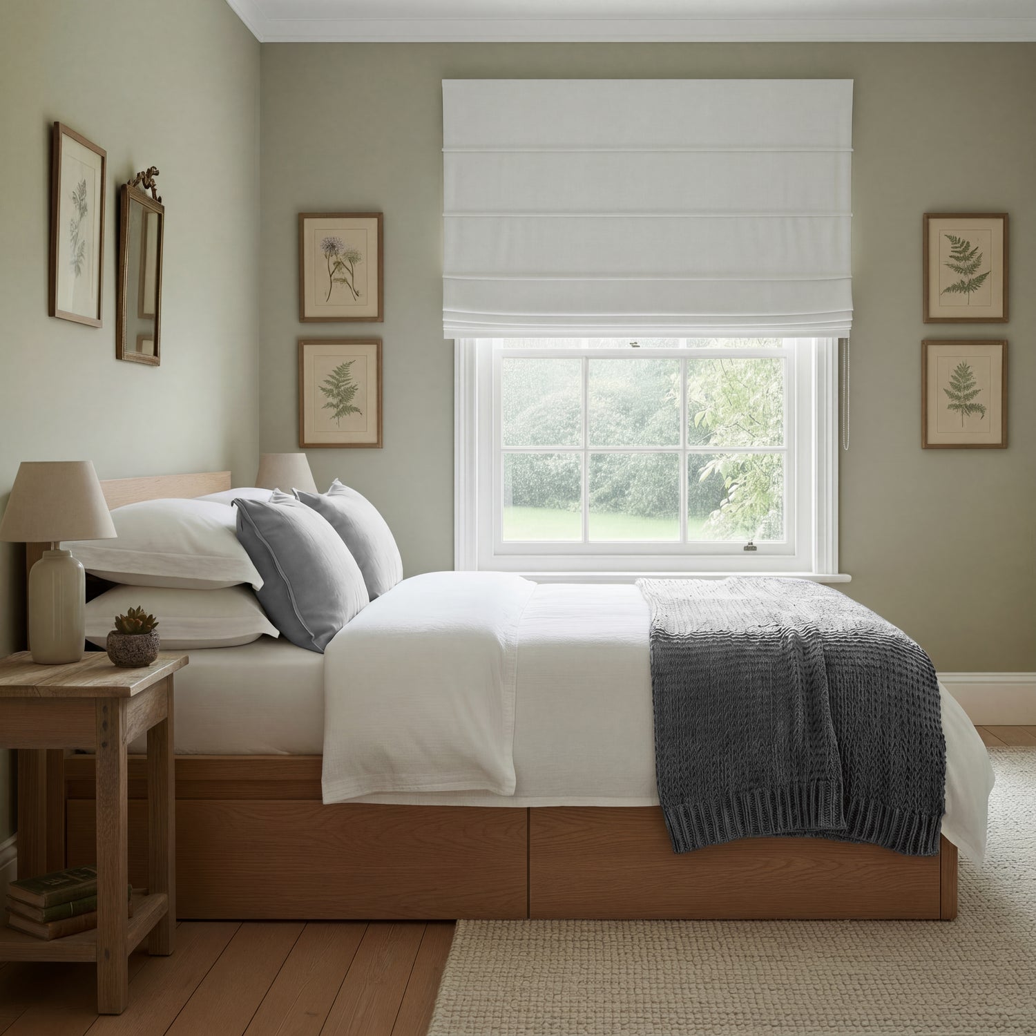 ANTE DECOR Chelsea Chenille Made To Measure Roman Blind White