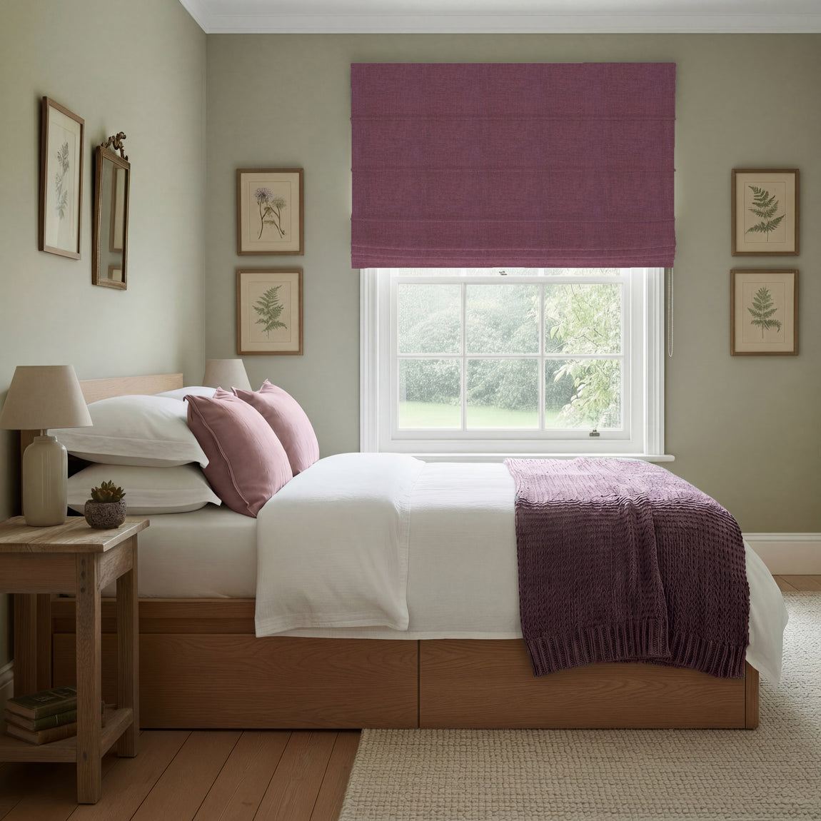 ANTE DECOR Chelsea Chenille Made To Measure Roman Blind Wine