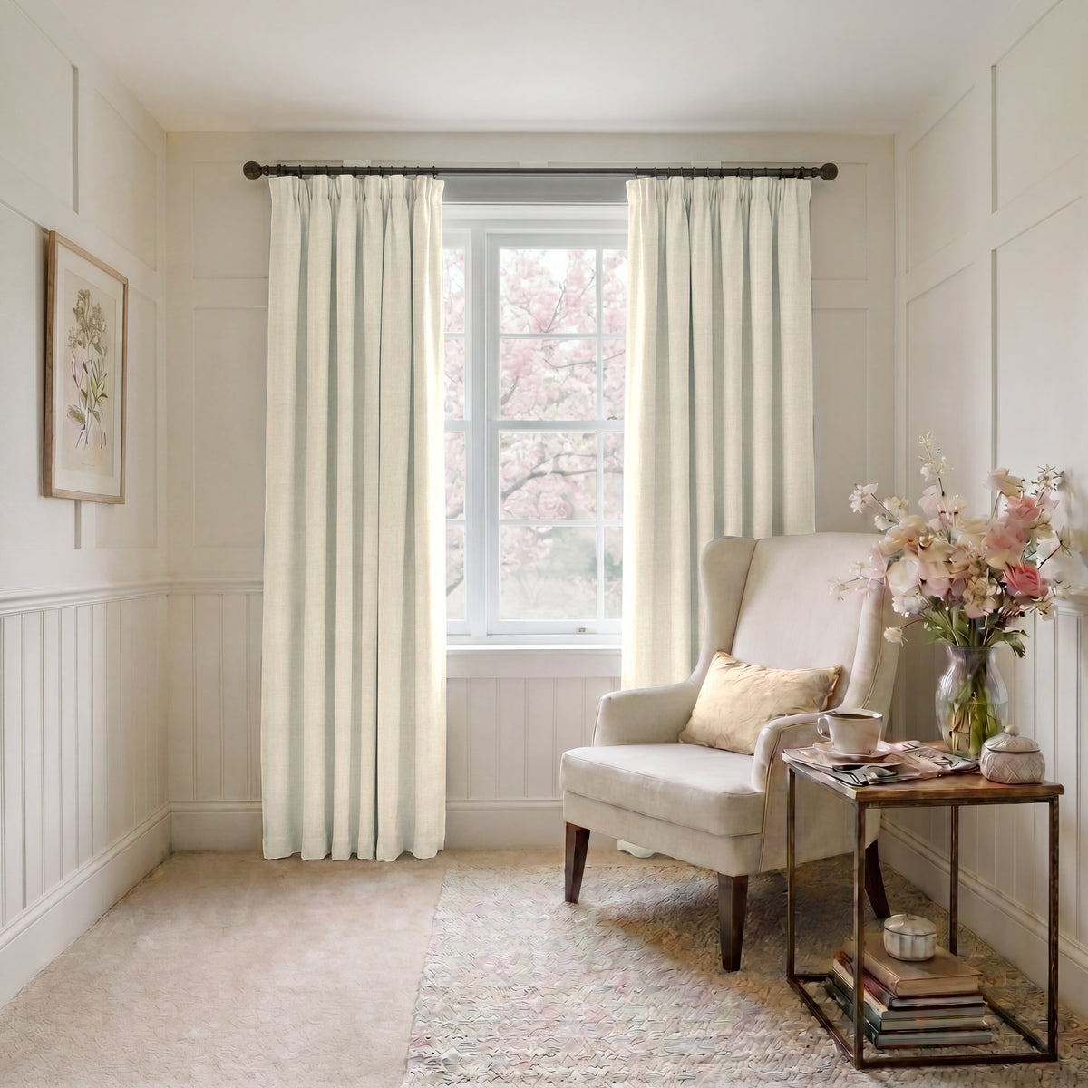 ANTE DECOR Chelsea Chenille Made To Measure Curtains Beige