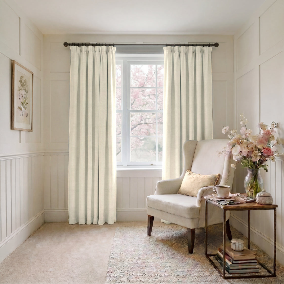 ANTE DECOR Chelsea Chenille Made To Measure Curtains Beige
