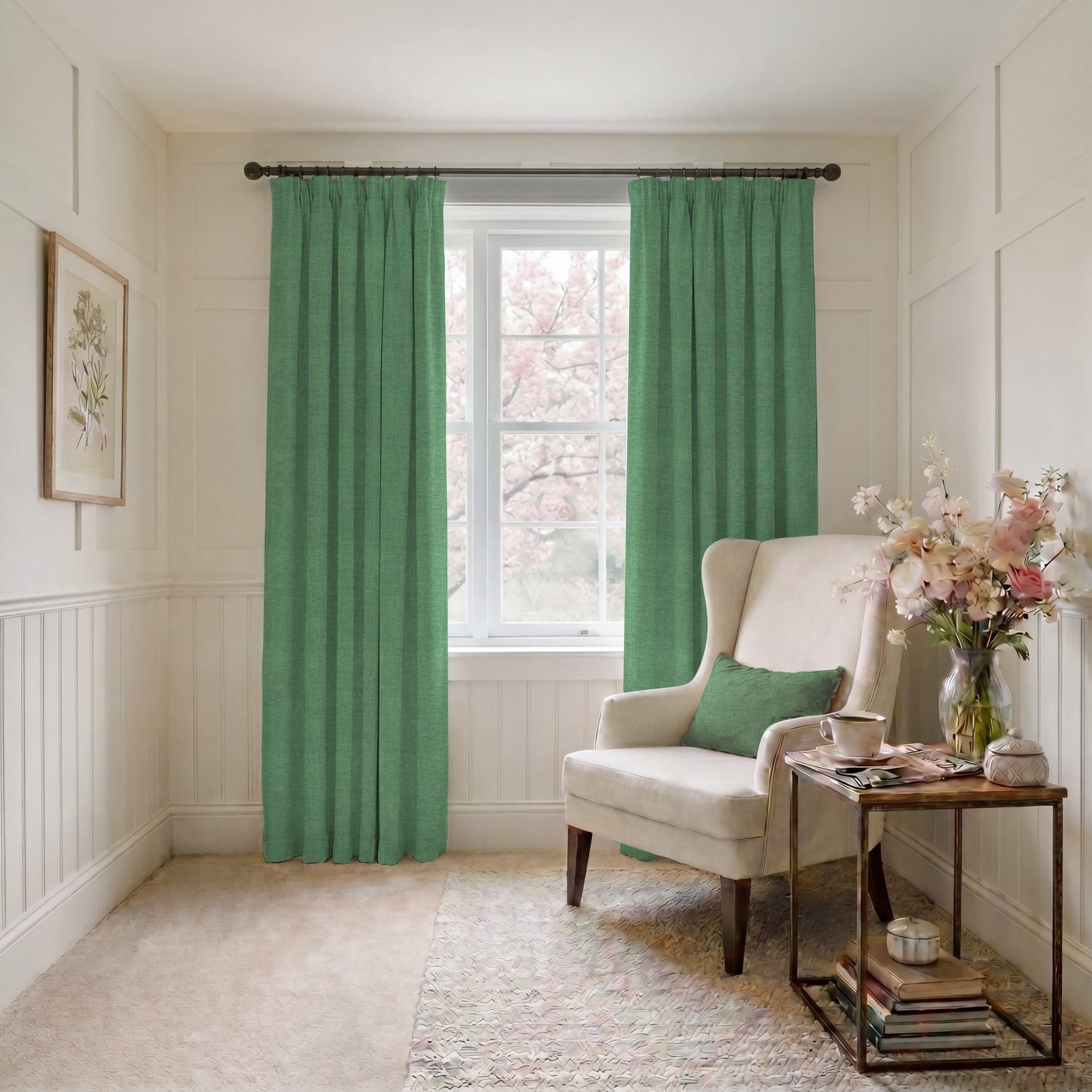 ANTE DECOR Chelsea Chenille Made To Measure Curtains Forest