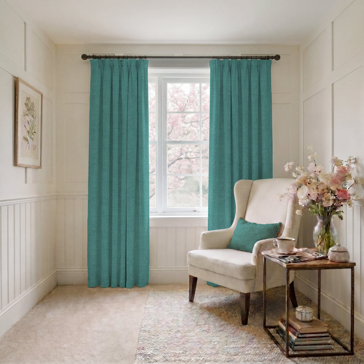 ANTE DECOR Chelsea Chenille Made To Measure Curtains Ocean