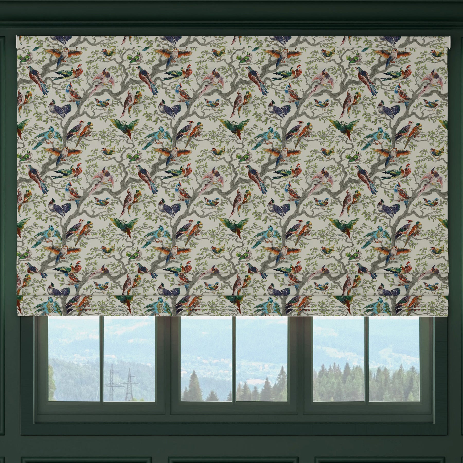 HOUSE Llewelyn-Bowen Birdity Absurdity Printed Made To Measure Roman Blind Multi