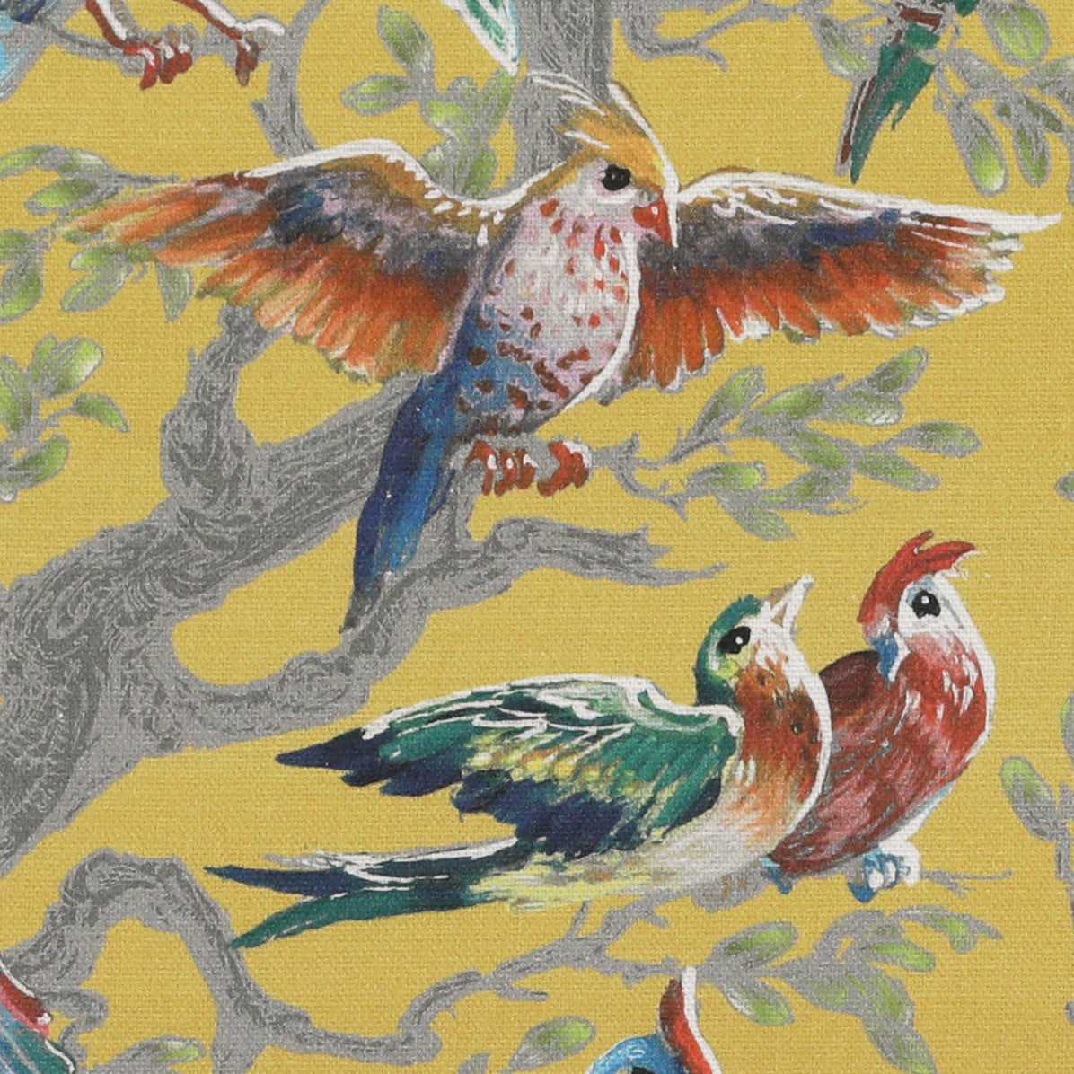 HOUSE Llewelyn-Bowen Birdity Absurdity Printed Fabric Yellow