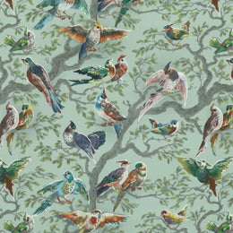 HOUSE Llewelyn-Bowen Birdity Absurdity Printed Fabric Emerald