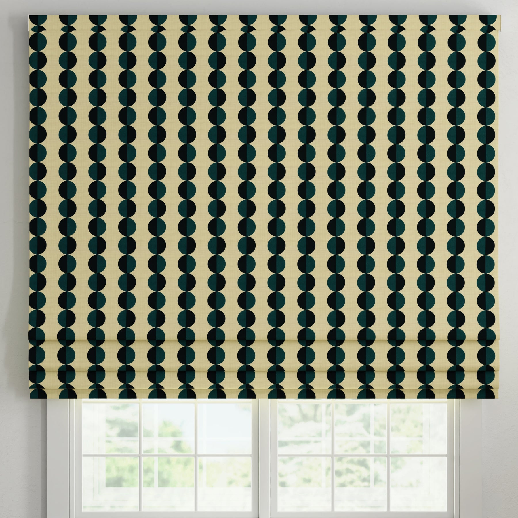 ANTE DECOR Valencia Printed Cotton Made To Measure Roman Blind Lapis