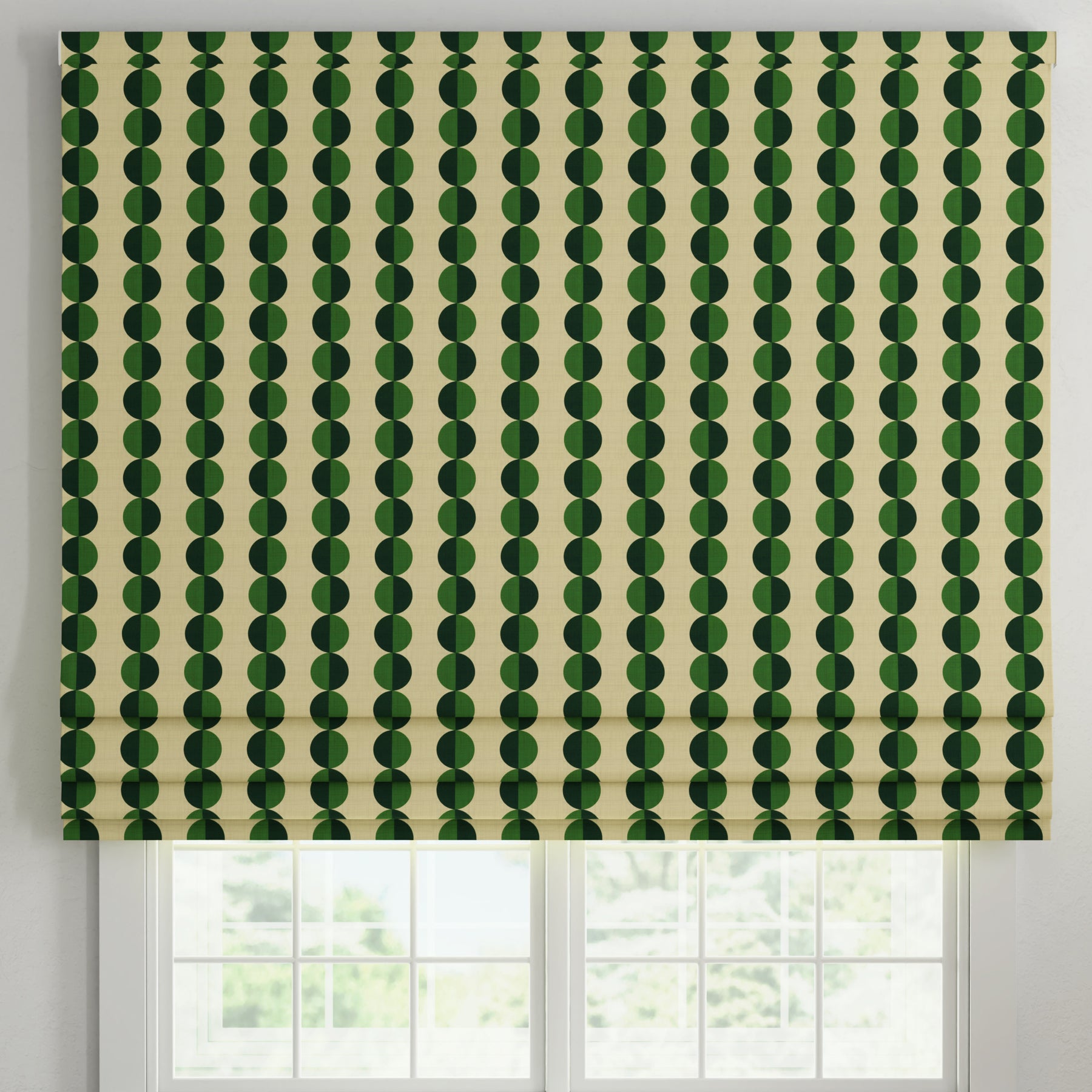 ANTE DECOR Valencia Printed Cotton Made To Measure Roman Blind Emerald