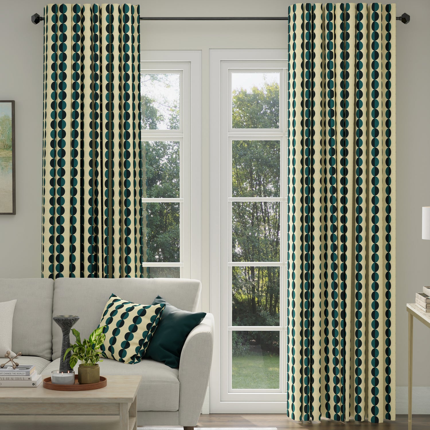 ANTE DECOR Valencia Printed Cotton Made To Measure Roman Blind Lapis