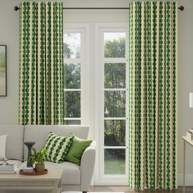 ANTE DECOR Valencia Printed Cotton Made To Measure Curtains Emerald