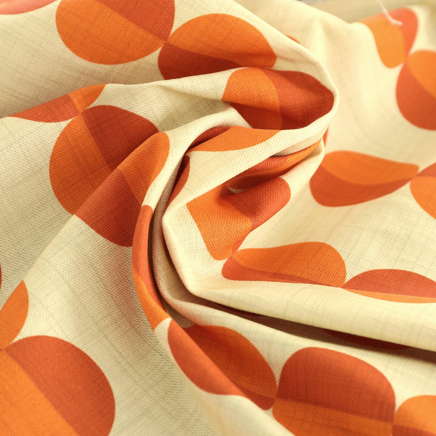 ANTE DECOR Valencia Printed Cotton Made To Measure Curtains Burnt Umber