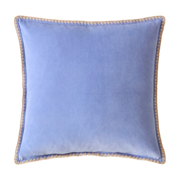 Bluebellgray Blanket Stitch Velvet 45cm x 45cm Filled Cushion Thistle Blue