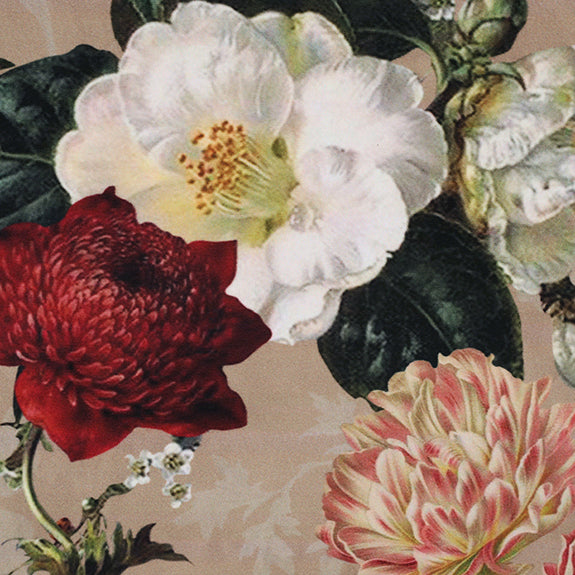 Linda Barker Florabunda Velvet Fabric Parchment