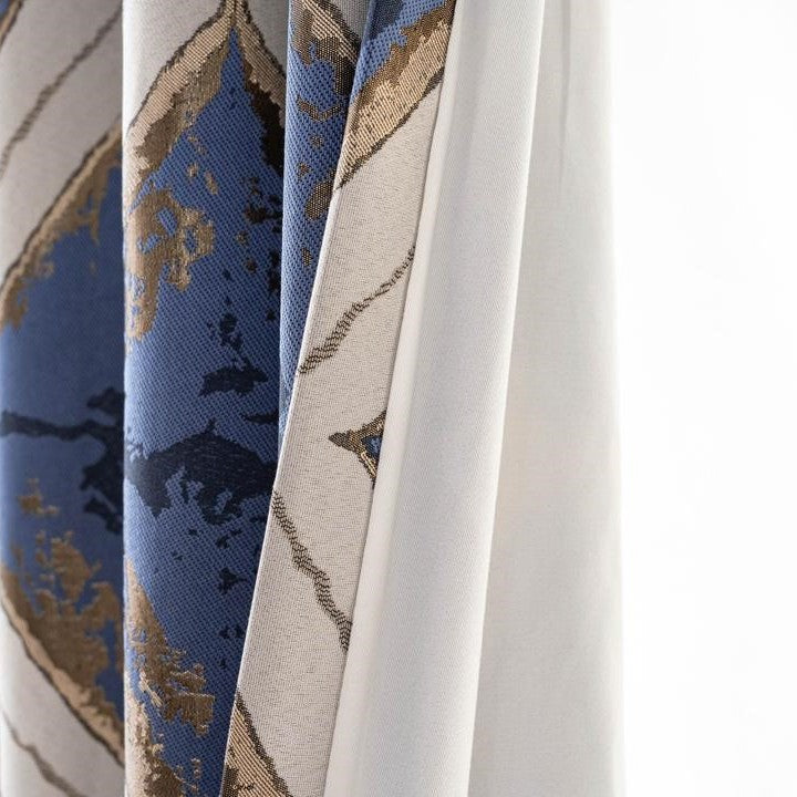 Matrix Ready Made Eyelet Blockout Curtains Blue