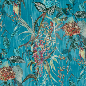 Prestigious Textiles Botanist Velvet Fabric Peacock