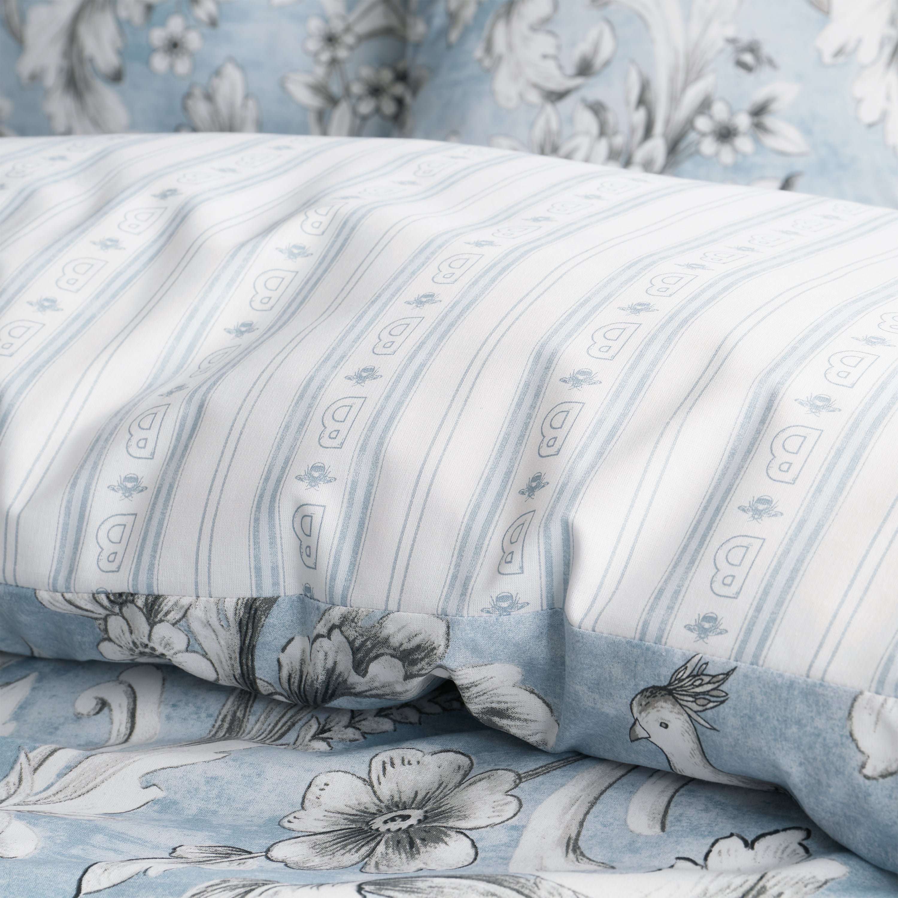 Blue Bridgerton Regal Floral Duvet Cover Bedding Set Terrys