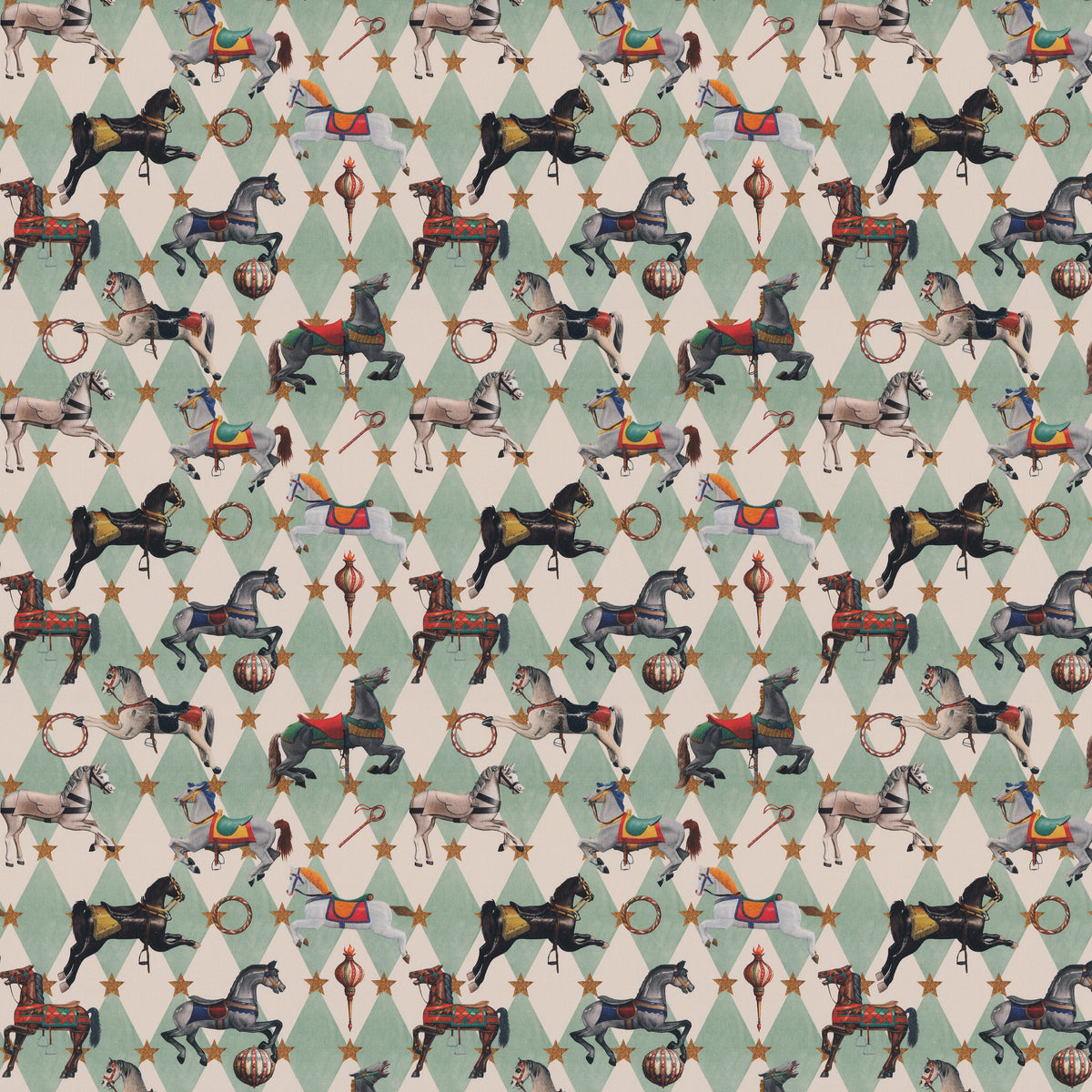 Carrie Neely Carousel Fabric Duck Egg