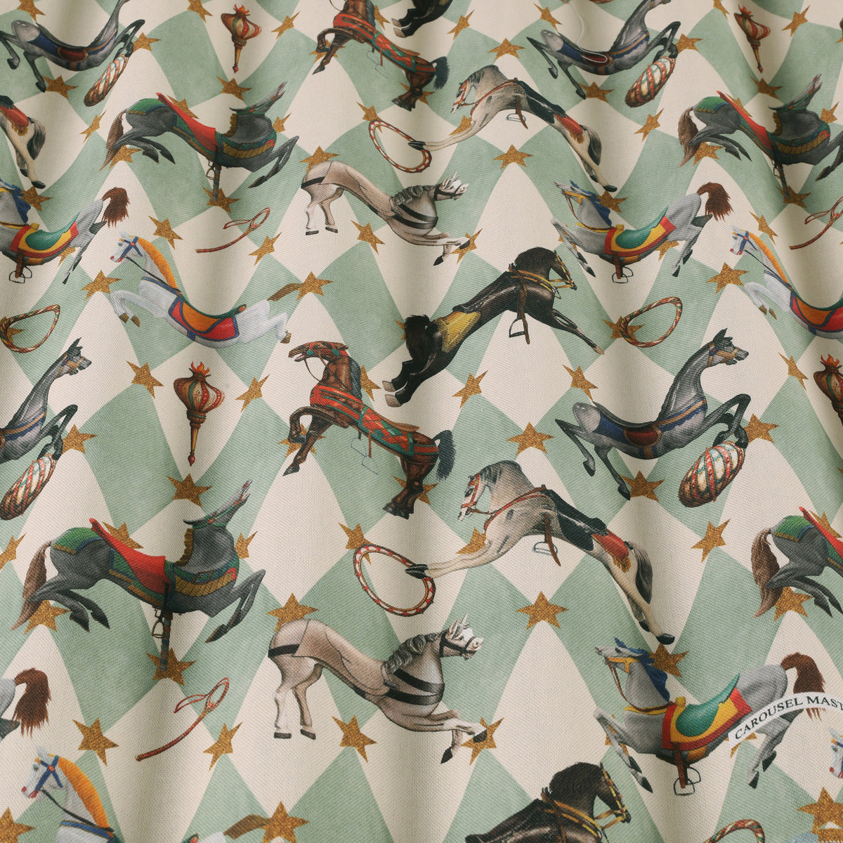 Carrie Neely Carousel Made To Measure Curtains Duck Egg