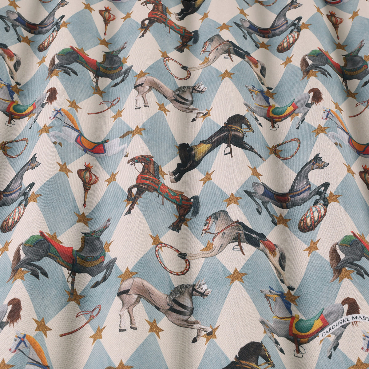 Carrie Neely Carousel Made To Measure Roman Blind Sky Blue