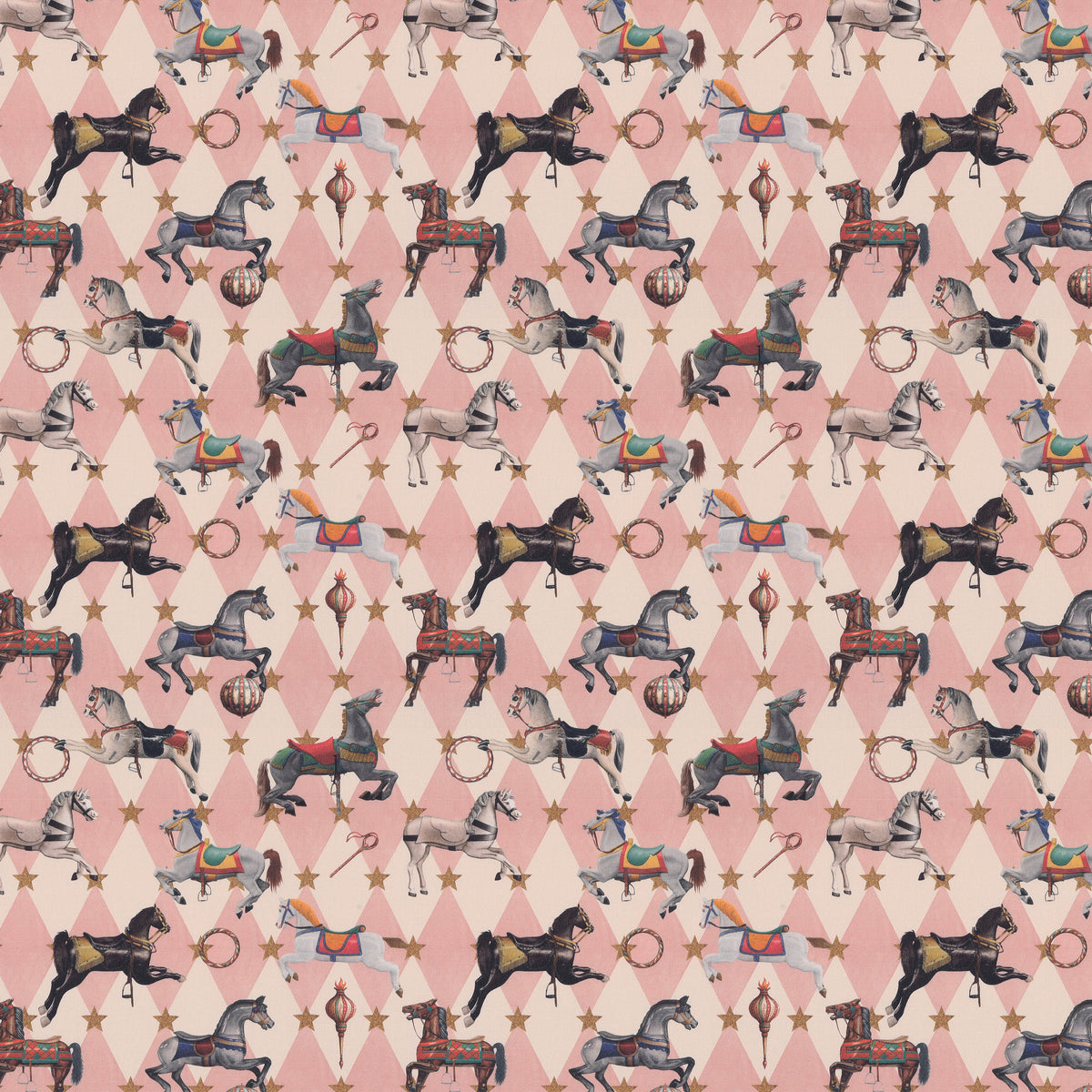 Carrie Neely Carousel Fabric Blush Pink