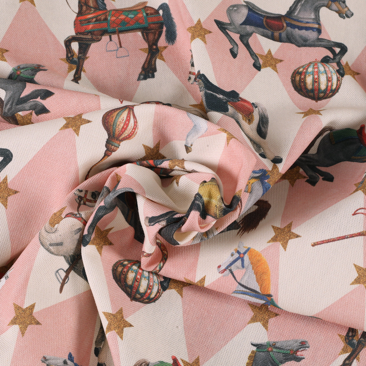 Carrie Neely Carousel Made To Measure Roman Blind Blush Pink