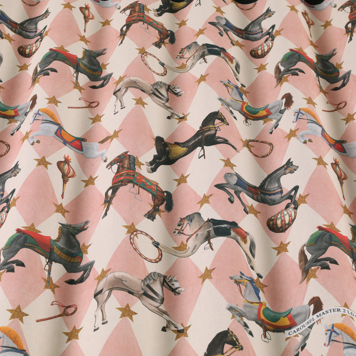 Carrie Neely Carousel Made To Measure Roman Blind Blush Pink