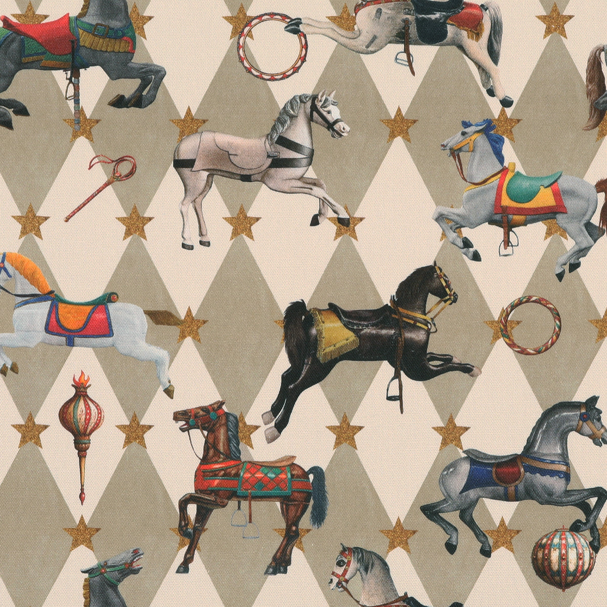 Carrie Neely Carousel Made To Measure Curtains Biscuit