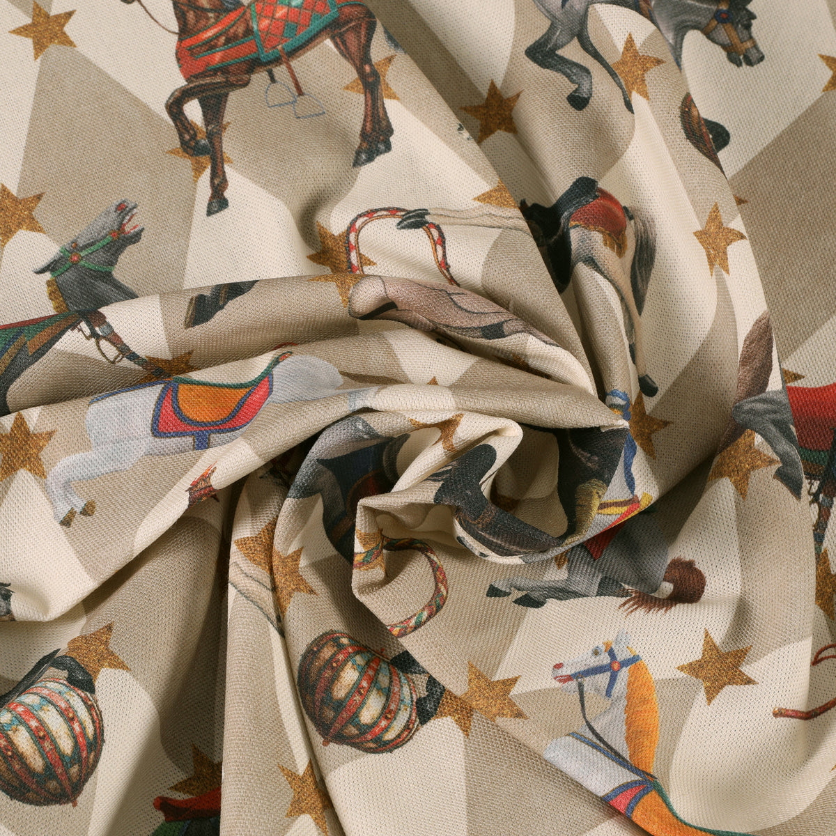 Carrie Neely Carousel Made To Measure Curtains Biscuit