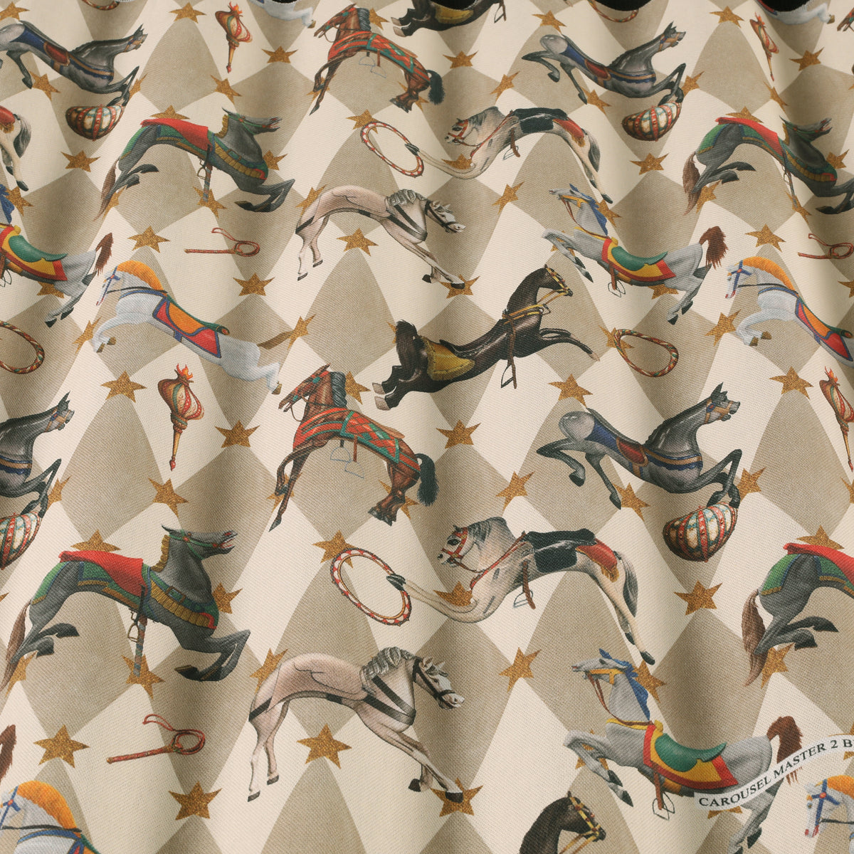 Carrie Neely Carousel Made To Measure Curtains Biscuit