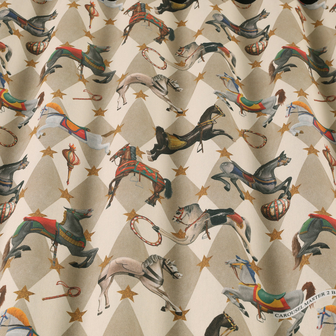Carrie Neely Carousel Made To Measure Curtains Biscuit