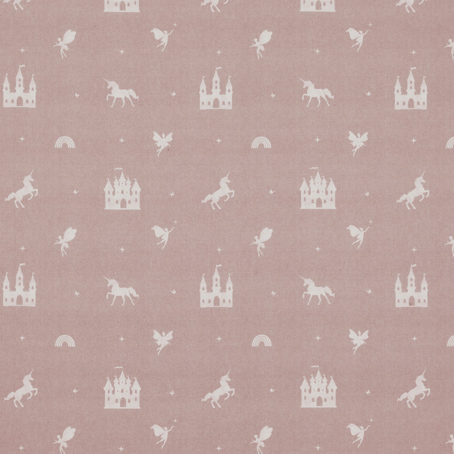 ANTE DECOR Castles And Unicorns Printed Cotton Made To Measure Roman Blind Pink