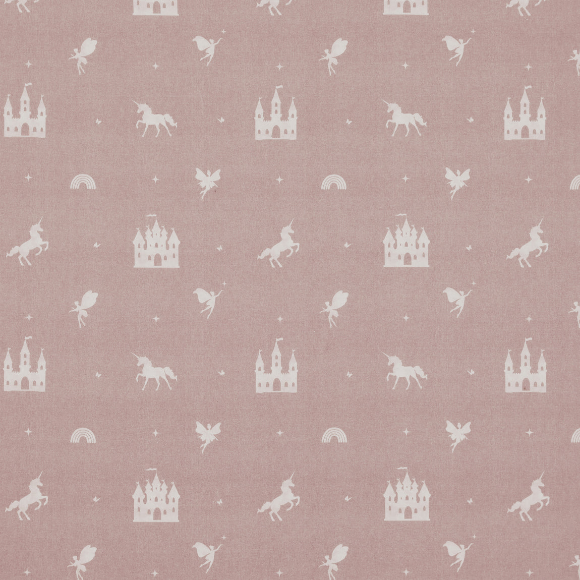 ANTE DECOR Castles And Unicorns Printed Cotton Made To Measure Roman Blind Pink