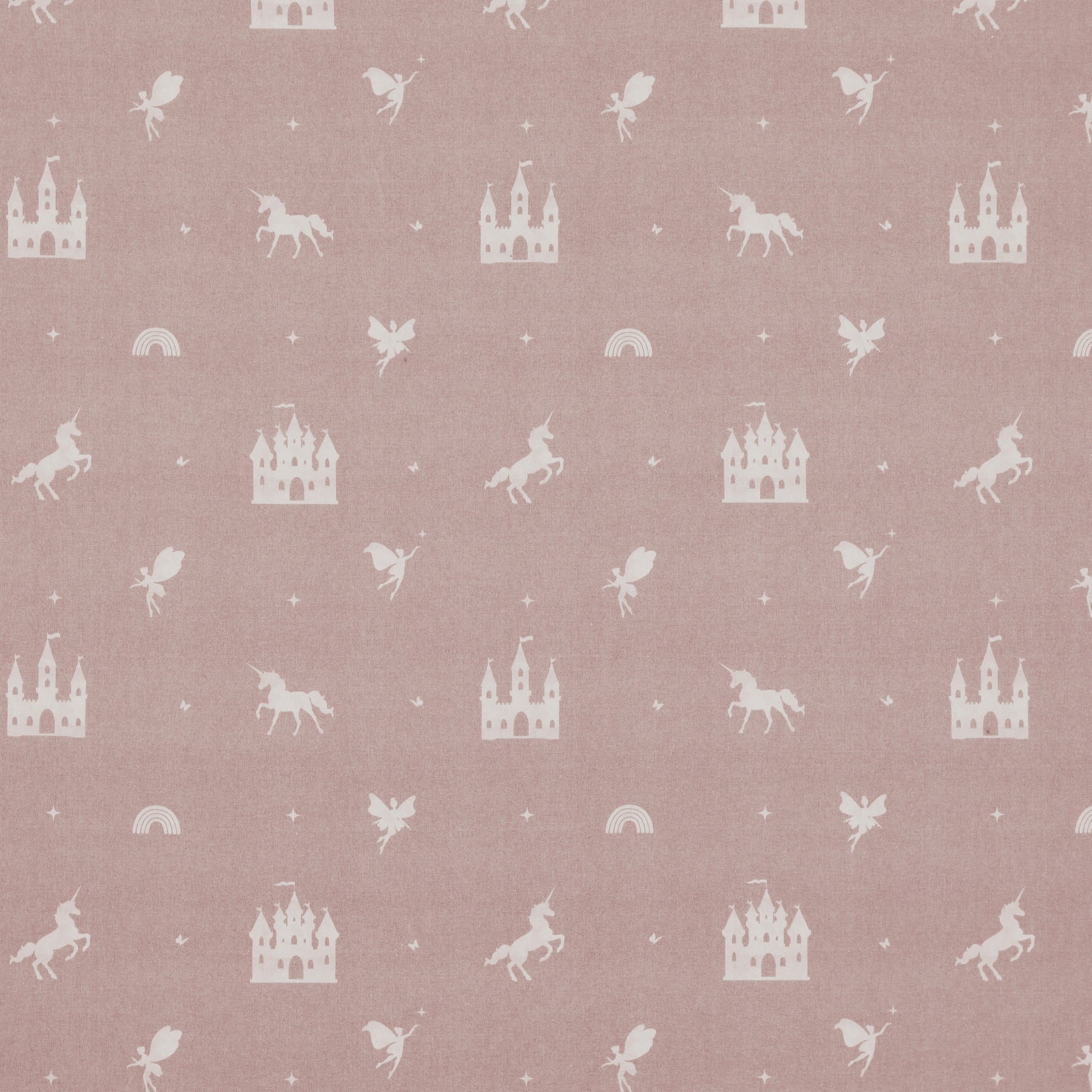 ANTE DECOR Castles And Unicorns Printed Cotton Made To Measure Roman Blind Pink
