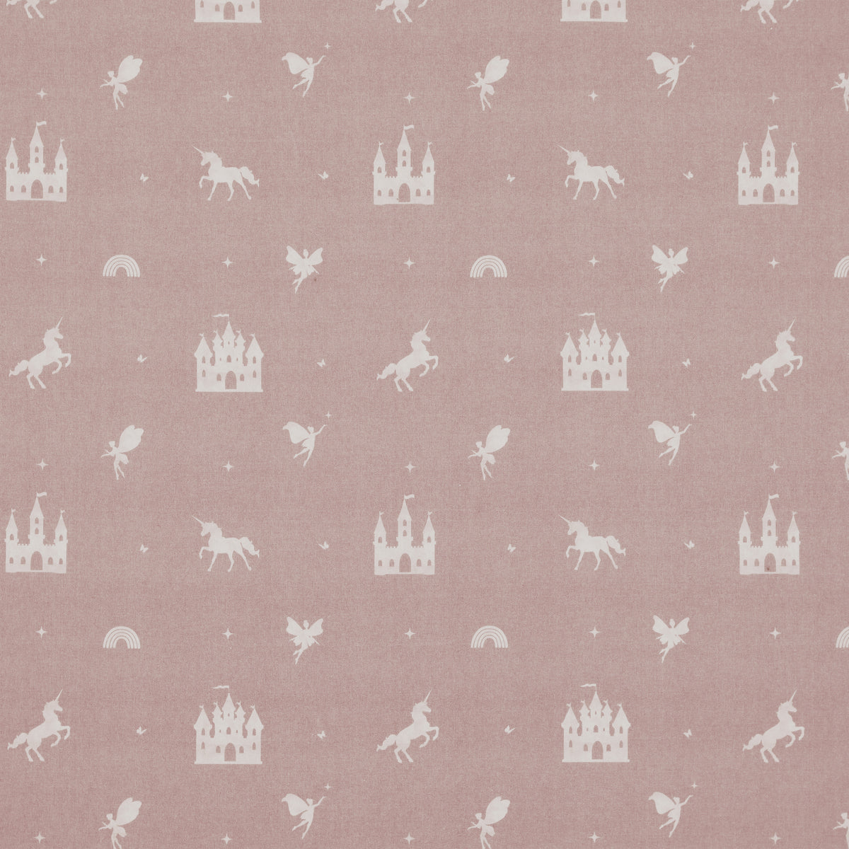 ANTE DECOR Castles And Unicorns Printed Cotton Made To Measure Curtains Pink