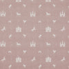 ANTE DECOR Castles and Unicorns Printed Cotton Fabric Pink
