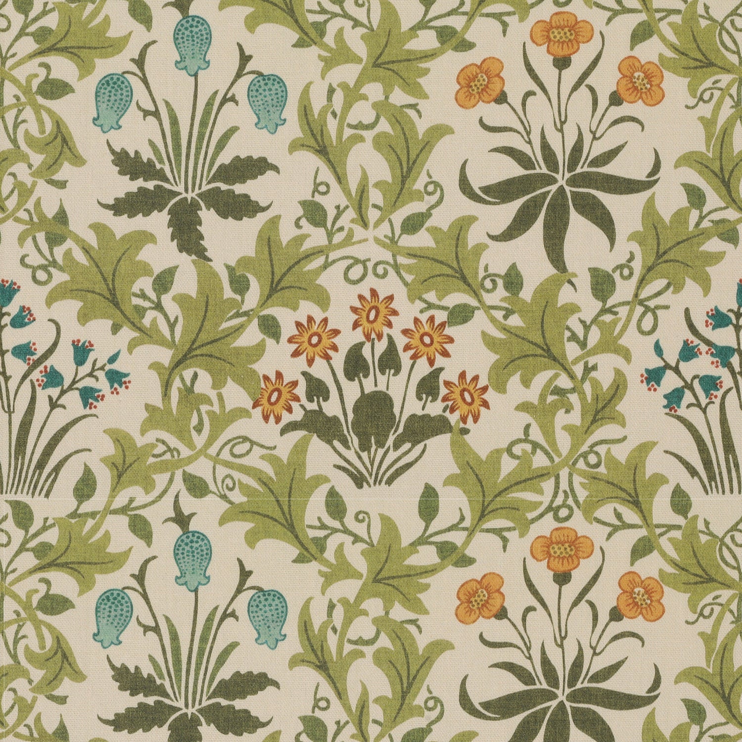 William Morris Celandine Fabric Yellow Blue