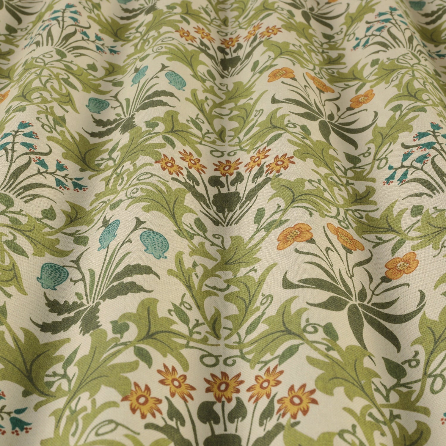 William Morris Celandine Made To Measure Curtains Yellow Blue