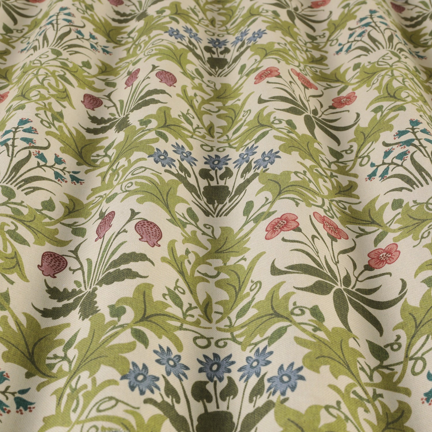William Morris Celandine Fabric Blush Blue