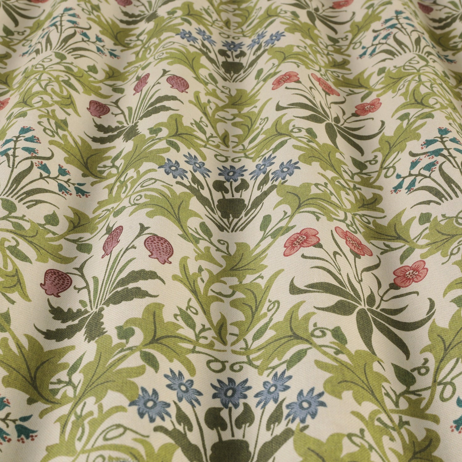 William Morris Celandine Made To Measure Curtains Blush Blue